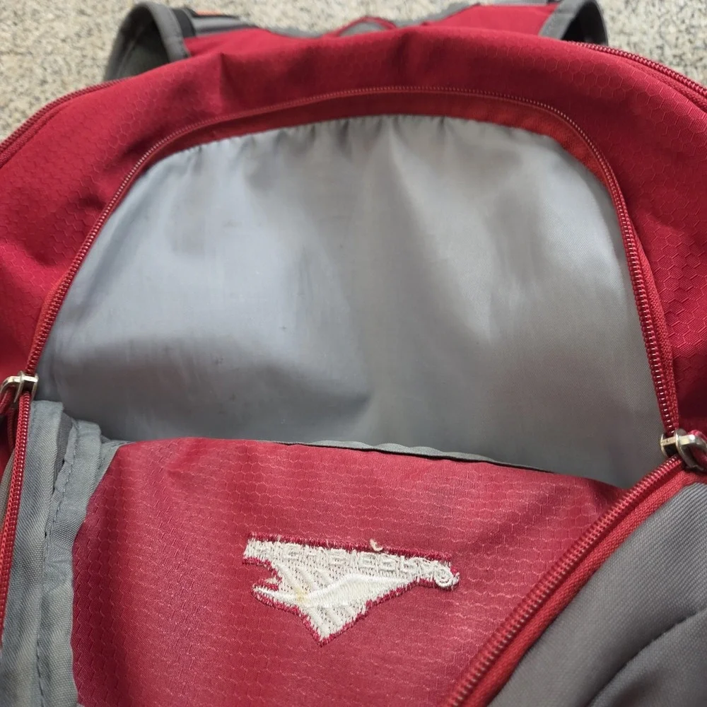 High Sierra Strap System Red & Gray Back Pack Hiking Outdoor Trail Country